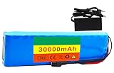 STTTBD 36V 30Ah Lithium-Ionen-Akku (10S3P) für E-Bike/E-Scooter/Motorrad, Hochleistungs-Akkupack mit Sicherheitsladegerät XT60
