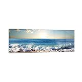 Panorama Bilder auf Glas 160x50cm Glasbild Meer Ufer Wasser Groß XXL Wanddeko Bild im Glas Schlafzimmer Küche Wandbilder Dekoration Wohnzimmer Modern Wall Decor Wand Kunstdruck Art GAB160x50-3551