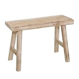 Spetebo Holz Blumenbank Natur rechteckig - 45 x 44 cm - Echtholz Deko Pflanzenständer - Massivholz Hocker Ständer für Blumen Topfpflanze Garten Balkon Wohndekoration