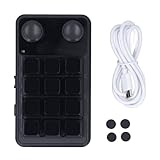ViaGasaFamido Mechanische Tastatur mit 12 Tasten, Programmierbare Kompakte Tastatur mit RGB-Licht, Zwei Knöpfe, Unterstützt Typ C BT 2,4 G-Verbindung, Blaue Schaltertastatur