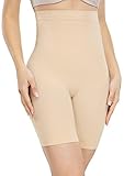 ATTLADY Bauchweg Unterhose Damen Shapewear Hohe Taille Leicht Figurformend Miederhose(Medium-Large,Beige)