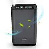 ISSELEC 2 in 1 Luftreiniger und Luftbefeuchter für Heimschlafzimmer, H13 HEPA Filter, Anzeige Luftqualität, Luft Ionisator, Filtrierbare 99.97% Haustierhaare, Pollen, Staub für Büros, Küchen.