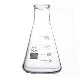 Laborglaswaren 250 ml Erlenmeyerkolben Borosilikat 3.3 Glas konische Dreieck Glaskolben Laborgeräte(No Silicone Plug)
