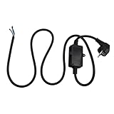BLASHRD FI-Schutzschalter Steckdose Fehlerstromschutzschalter Stecker mit Kabel,Personenschutz Adapter EU Stecker Schwarz