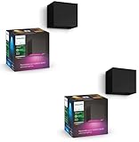 Philips Hue White and Color Ambiance Außenwandleuchte Resonate 2er Pack, dimmbar, 16 Mio. Farben, steuerbar via App, kompatibel mit Amazon Alexa (Echo, Echo Dot)