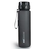 outdoorer Trinkflasche 1 l inklusive Filter - 1050 ml Volumen, BPA-frei, auslaufsicher - schmale Wasserflasche mit Fruchtsieb für Sport, Fitness, Schule, Fahrrad, Bergtouren