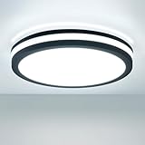 LEZOE LED Deckenleuchte Bad IP65 Wasserdicht Feuchtraumleuchte, 18W/12W 2700lm 150(Lm/W) Deckenlampe 3000K/4000K/6500K Ideal für Garage/Diele/Wohnzimmer Bad/Küche/Balkon/Keller/Schlafzimmer/Flur Ø22cm