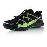 Fusskleidung® Damen Herren Wanderschuhe atmungsaktive Trekkingschuhe Schwarz Grün EU 41