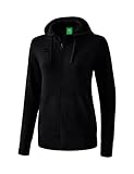 Erima Damen Basic Kapuzensweat Jacke, Schwarz, 38 EU