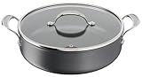 Tefal H9129943 Flache Pfanne, 30 cm, Jamie Oliver, harteloxiert, Aluminium, 5,4 Liter, Schwarz