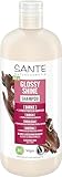 SANTE Naturkosmetik Glossy Shine Shampoo Bio-Birkenblattextrakt + 3-Fach Protein Komplex, vegane und feuchtigkeitsspendende Haarpflege für mehr Glanz und Geschmeidigkeit, mit zartem Kokosduft, 500 ml