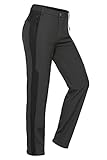 Hiauspor Damen-Wanderhose-Skihose-Wasserdicht-Outdoorhose-Trekkinghose-Winter-Warm-Gefüttert Softshellhose Thermohose Snowboardhose Verdickte Schneehose Funktionshose Kletterhose (Grau-Schwarz, XL)