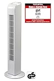 JUNG TV24 Ventilator leise 78cm, 50W, Turmventilator weiß, ENERGIESPAREND, 75° Oszillation, Lüfter Standventilator für Schlafzimmer, Lautstärke max 48dbA, 3 Stufen