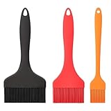 3er Set Backpinsel Silikon, Silikonpinsel Küche 21cm Länge, Extra Breiter ölpinsel, 9.1/7/ 3.2cm Breiter Kochpinsel, für Kochen, BBQ Grillen