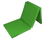 ALPIDEX Klappbare Turnmatte 180 x 60 x 3 cm Weichbodenmatte Gymnastikmatte Sportmatte, Farbe:grün