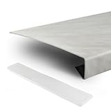 TJ Fensterbank Verkleidung in Marmoroptik I 38 x 50 cm I Dicke 3,5 mm I pflegeleichte PVC Fensterbrett-Abdeckung mit Seitenabschluss I Fenstersims Renovierung kratzfest & feuchtigkeitsundurchlässig