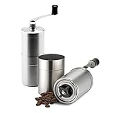Weis Kompaktkaffeemühle Edelstahl Silber mit Keramikmahlwerk, Maße: 5cm x 8cm x 15cm, 16995