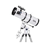 Teleskop, Spiegelteleskop für Einsteiger, vollvergütete Glasoptik, höhenverstellbares Stativ, kompaktes und tragbares Reiseteleskop