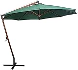 Garten-Sonnenschirm, freitragender Regenschirm, Außenschirm, Rasenschirm, Terrasse, Markttischschirm, verwendet für Garten, Rasen, Terrasse, Hinterhof und Schwimmbad, grüner 350 cm großer Terrass
