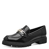 MARCO TOZZI by Guido Maria Kretschmer Damen Loafer ohne Absatz Elegant mit Blockabsatz, Schwarz (Black Brush), 38 EU