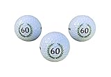 LL-Golf ® 3er Set 60 er Geburtstag Golfbälle mit Happy Birthday Motiv in Geschenkbox/Golf Geburtstagsgeschenk/Golfgeschenk Geschenk Geschenkidee