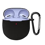 YIYAOLE Schutzhülle Kompatibel mit Google Pixel Buds 2A Silikon Hülle für Google Pixel Buds 2A Tragbare Kratz Case mit Karabiner(Schwarz)