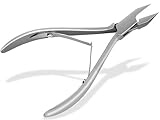 Nagelschere für tief eingewachsene Fußnägel aus Edelstahl - Eckenzange, Nagelzange zur Nagelpflege mit präziser Spitze, gerader Klinge und Doppelfeder 12 cm