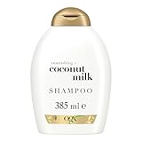 OGX Coconut Milk Shampoo (385 ml), feuchtigkeitsspendendes Haarpflege Shampoo mit Kokosmilch, Kokosöl und Protein, intensiv nährendes Pflege Shampoo ohne sulfathaltige Tenside