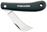Fiskars Gartenhippe, Taschenmesser, Gesamtlänge: 17 cm, Rostfreier Stahl, Schwarz, K62, 1001623