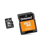 Intenso microSDHC 16GB Class 10 Speicherkarte inkl. SD-Adapter, schwarz