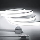 CHNMALITAI 3 m Bewegungsaktivierte Neon-LED-Lichtleiste, 6500 K COB, weißes LED-Lichtband, 5 V, USB-Bewegungssensor, Neon-LED-Seilleuchte für den Innenbereich, für Treppen, unter dem Bett, Schrank,