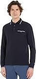 Tommy Hilfiger Herren Poloshirt Langarm Slim Fit, Blau (Desert Sky), L