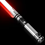 Duell-Lichtschwerter Smooth Swing 16 Farben Lichtschwert - Bewegungssteuerung Metallgriff 16 Modus-Sounds FX Lightsaber für Erwachsene& Kinder, USB-Aufladung, Schwarz