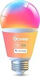 Govee Smart Glühbirne E27, 1000LM Alexa RGBWW Glühbirne dimmbar, Wi-Fi & Bluetooth Smart Bulb 75W, 54 Szenen, 16 Millionen DIY-Farben Smart Led Lamp, 1 Stück