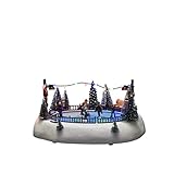 Konstsmide LED Szenerie 'Eisbahn', mit Musik, wählbare Energiefunktion, 12 bunte Dioden, batteriebetrieben & USB, Innen, schwarzes Kabel, 3 x AA 1.5V (exkl.) - 4254-000, Bunt