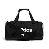 Adidas Unisex Essentials Linear Duffel Bag, Black/Black/White, S