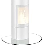 BIJON Glasplatte Kreisabschnitt für Kaminofen mit Dichtlippe, Glasbodenplatte - Funkenschutzplatte Glas mit Facettenschliff, Kamin Hitzeschutz, ESG Sicherheitsglas 100 x 120 cm x 6mm