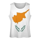 Herren Muskel-Fitnessstudio-Workout-Stringer-Tanktops Bodybuilding-Fitness-T-Shirts Neuheit Zypern-Flagge Bedrucktes Ärmelloses Herren-Unterhemd Sport-Top Fitness Slim Running T-Shirt L