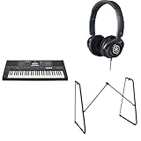 Yamaha Tragbares vielseitiges Digital-Keyboard PSR-E473 von im Paket mit HPH-150-Kopfhörern, L-2C-Keyboardständer