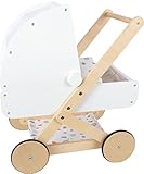 small foot Puppenwagen Little Button aus Holz, multifunktionaler und hochwertiger Puppenkinderwagen, ab 3 Jahren, 11914, 46 cm