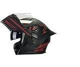 Modulare Motorradhelme ECE-Zertifizierung Klapphelme Vorne Mit Doppelter Sonnenblende für Motorräder und Roller Modischer Helm 3,63-64 XXL