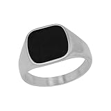 s.Oliver Ring Edelstahl Epoxy Herren Ringe, Schwarz, Kommt in Schmuck Geschenk Box