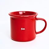 Erkundpresso. Espressotasse aus Porzellan, 260 ml, rote Retro-Keramik-Kaffeetasse mit Cartoon-Design, exquisite Geschenke für Freunde