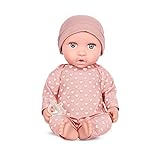 Babi Baby Puppe mit Kleidung in Pink und Schnuller – Weiche 36 cm Puppe mit hellem Hautton und blauen Augen – Spielzeug ab 2 Jahren
