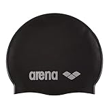 ARENA Unisex – Erwachsene Classic Silicone Badekappe, Black-Silver (55), NS EU