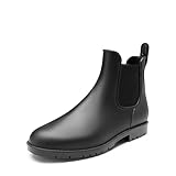 DREAM PAIRS Gummistiefel Herren Halbhoch Chelsea Boots Arbeitsschuhe Herren wasserdichte Stiefel,Size 43,Schwarz,SDRB2401M-E