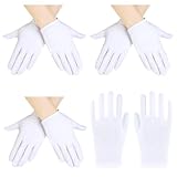 Celvibe 4 Stück Baumwollhandschuhe, Partyhandschuhe, Cosplay Kostüm Kleid Weiße Handschuhe für Kostüme Karneval Mottoparty Halloween Party Theater
