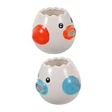 Zerodeko 2 Stück Keramik Eiertrenner Kreativer Kleiner Huhn Eigelb Separator Manuell Einfach zu Reinigen Effiziente Trennung von Eiweiß und Eigelb Backhelfer für Zuhause