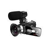Vlogging-Kamera 4k-Videokamera mit Mikrofon 4 8mp Vlogging for Videoaufnahmen WiFi Nightshot Cam Zeitraffer Fotografie Touchscreen Camcorder Multifunktionaler Camcorder