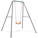 vidaXL Kinderschaukel Kinder Gartenschaukel Schaukelgestell Schaukelgerüst Einzelschaukel Schaukel Schaukelsitz Orange Blau Grün 45kg